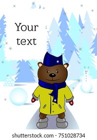 winter postcard for children