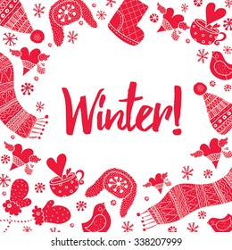 Winter postcard. Cute vector illustration.