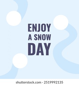 Diseño de Plantilla de postal de invierno en estilo minimalista de moda. Disfruta del tema del día de nieve. Arte de invierno simple con bolas de nieve. Ilustración vectorial plana para las redes sociales, impresión de la cubierta de la tarjeta de felicitación. EPS10