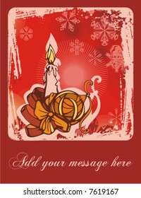 Winter postcard template with a place to add your message, vector illustration.