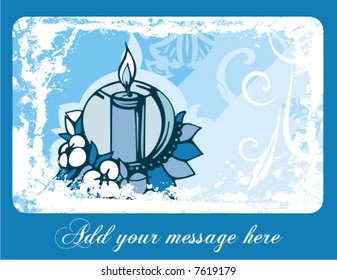 Winter postcard template with a place to add your message, vector illustration.