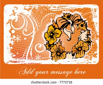 Winter postcard template with a place to add your message, vector illustration.
