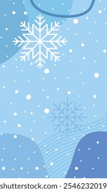 Winter poster with snowflakes. Colorful winter banner with falling snowflakes. Wintry scenes. Winter background. Vector illustration
