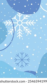 Winter poster with snowflakes. Colorful winter banner with falling snowflakes. Wintry scenes. Winter background. Vector illustration