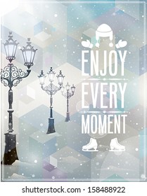 Winter poster. Vector background.