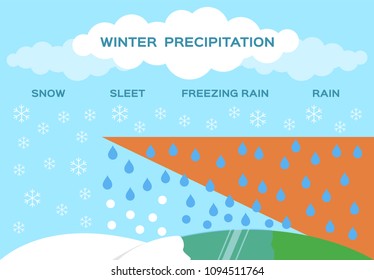 Winter Precipitation Vector . Snow Sleet Freezing Rain