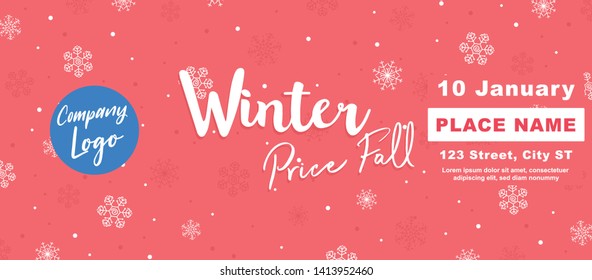 Winter Price Fall Banner concept background