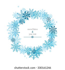 winter print with blue snowflakes