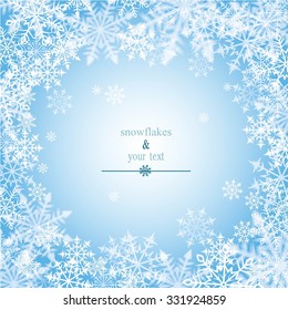 winter print with white snowflakes
