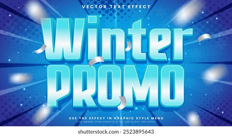 Winter Promo editável efeito de texto Modelo com gelo congelado