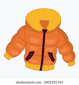 Winter puffer jacket vector illustration isolated on white background