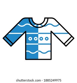 Winter pullover design of Cloth season cold textile and fashion theme Vector illustration
