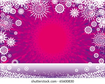 winter purple shine background with snowflake