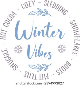 Winter Quotes Typography Lettering for T shirt Design, handwritten creative calligraphic Winter season quotes Design