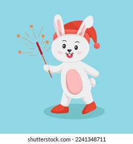 Winter Rabbit Character Design Illustration