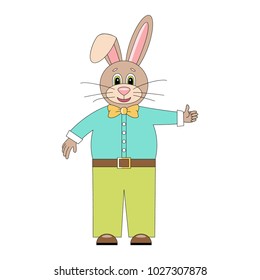 Winter rabbit man - eps8 vector illustration.