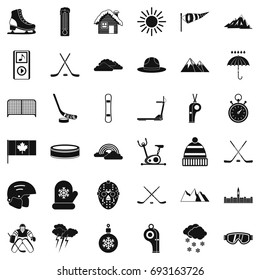 Winter rainbow icons set. Simple style of 36 winter rainbow vector icons for web isolated on white background