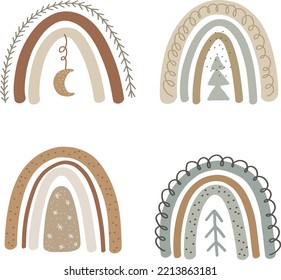 Barcos de invierno, ilustración vectorial de Navidad para diseño, impresión, patrón, aislado en fondo blanco