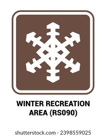 winter recreation area vector sign, Motorist Services and Recreation Signs