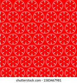 Winter Red background with snowflakes, Vector Illustration. Wallpaper pattern,  invitation, flyer, decoration, or for your idea.