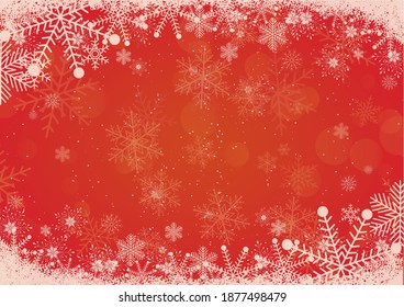 degradado rojo y naranja invierno Fondo de nieve fondo de Navidad y borde de nieve