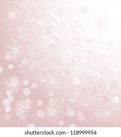 winter red and white background with snowflakes