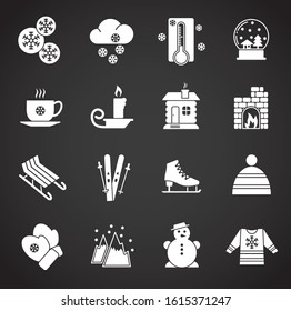 Winter related icons set on background for graphic and web design. Simple illustration. Internet concept symbol for website button or mobile app.