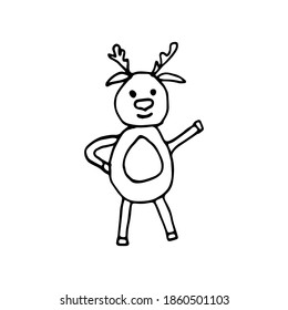 Icono de línea vectorial relacionada con el invierno en estilo doodle. Ilustración vectorial en un fondo blanco.