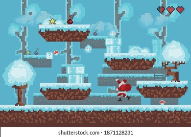 Winter retro game. Old games.