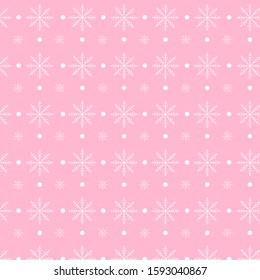 Winter Retro Pattern Snowflake Christmas Design Vector Illustration Background Pink Color