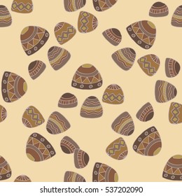 Winter  rocks hand drawn seamless vector pattern