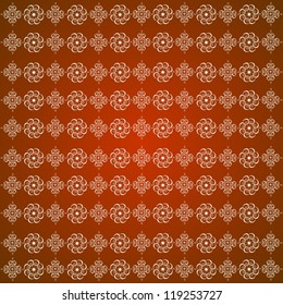 Winter Rows of White SnowFlakes on Red Background, Vector Illustration