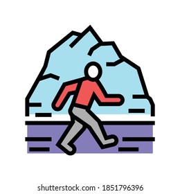 vector de icono de color de ejecución de invierno. señal de carreras de invierno. ilustración de símbolo aislado