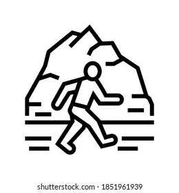 winter running line icon vector. winter running sign. isolated contour symbol black illustration