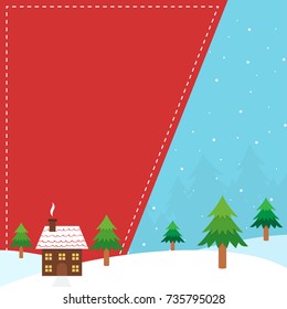 Winter rural scene christmas themed banner