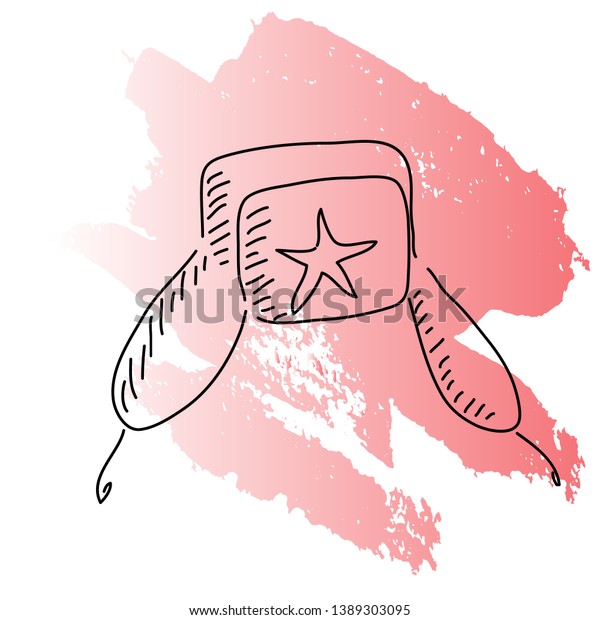 Winter Russian Hat Hand Drawn Doodle Stock Vector Royalty Free