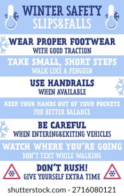 Consejos de seguridad en invierno para prevenir resbalones y caídas en condiciones de hielo, infografía.
