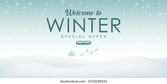 Winter sale 3d with the snow and winter season theme for special offer and sale