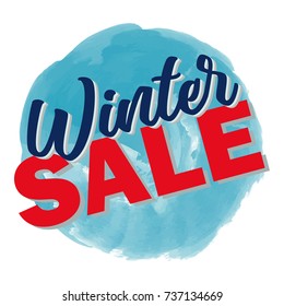 Winter sale 3D text vector illustration in winter background. Big winter sale