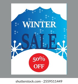 winter sale 50% off banner