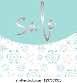Winter sale. Abstract design with snowflakes