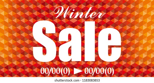 Winter sale ad template, format, geometry composed background
