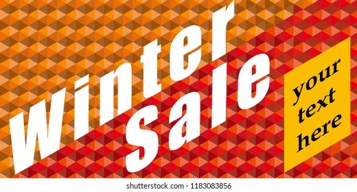 Winter sale ad template, format, geometry composed background
