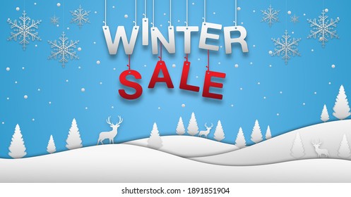 Cartel de fondo de la venta de invierno. vector