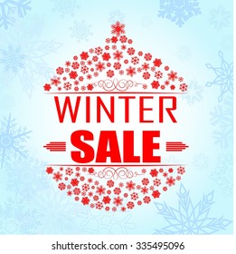 Winter sale background banner. vector