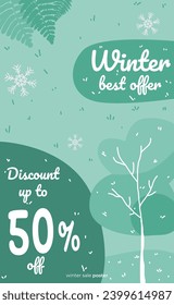 Winter sale background poster vector illustration 
