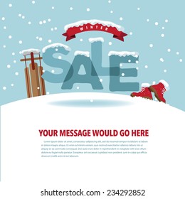 Winter sale background with snow EPS 10 vector stock illustration