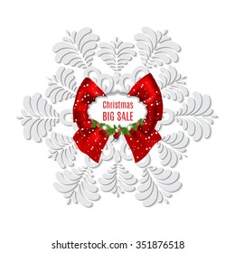 Winter sale background with snowflake. Christmas sale. New year sale, vector illustration