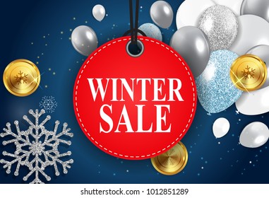 Winter Sale Background Special Offer Banner Background for Business and Advertising. Vector illustration. EPS10