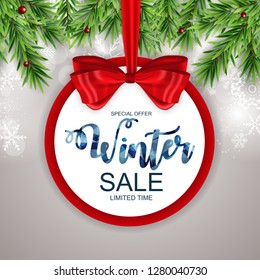 Winter Sale Background Special Offer Banner Background for Business and Advertising. Vector illustration. EPS10 